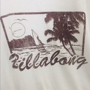 White Billabong Tank Top With Graphics